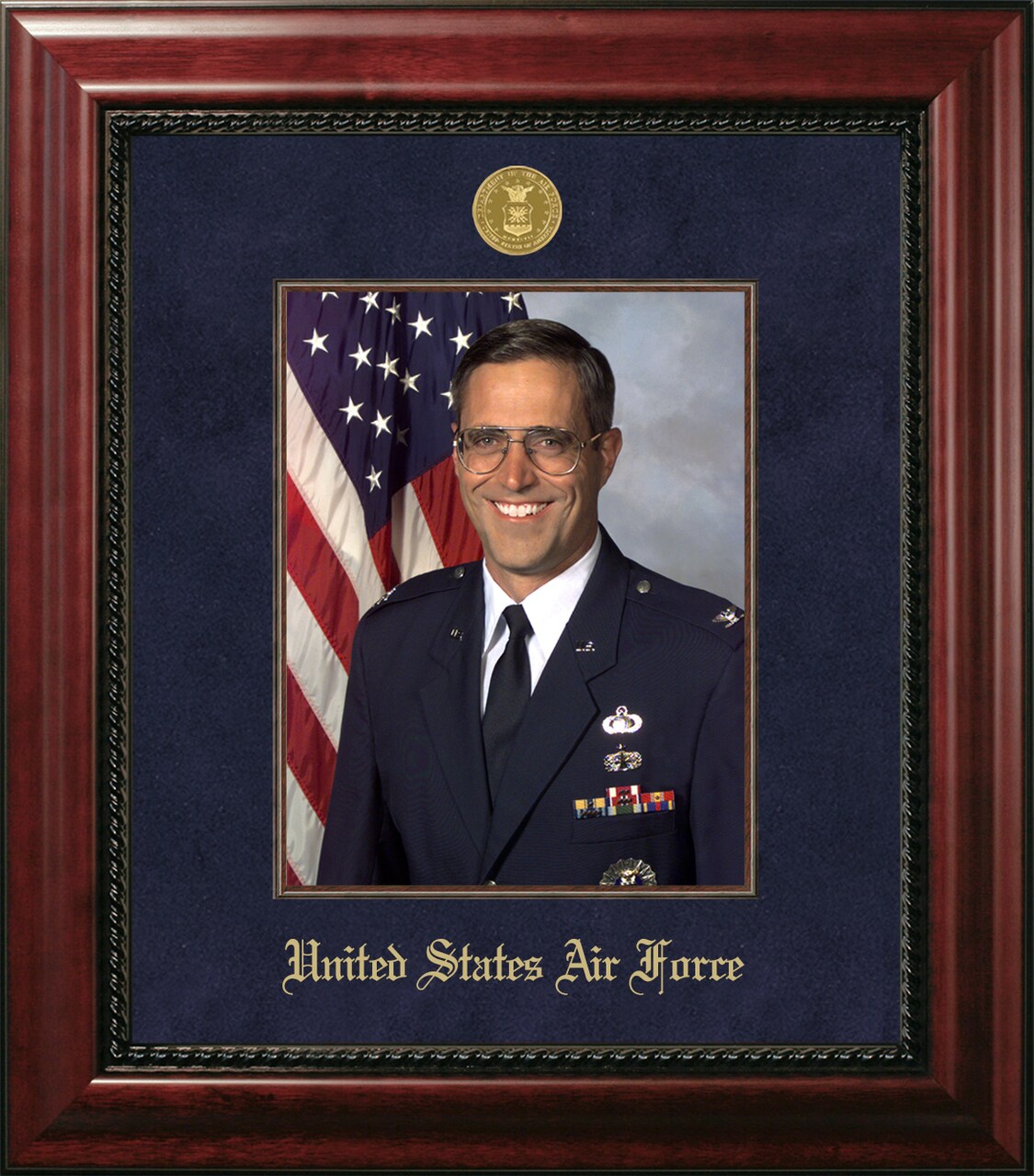 Patriot Frames Air Force 8x10 Portrait Executive Frame with Gold Medallion